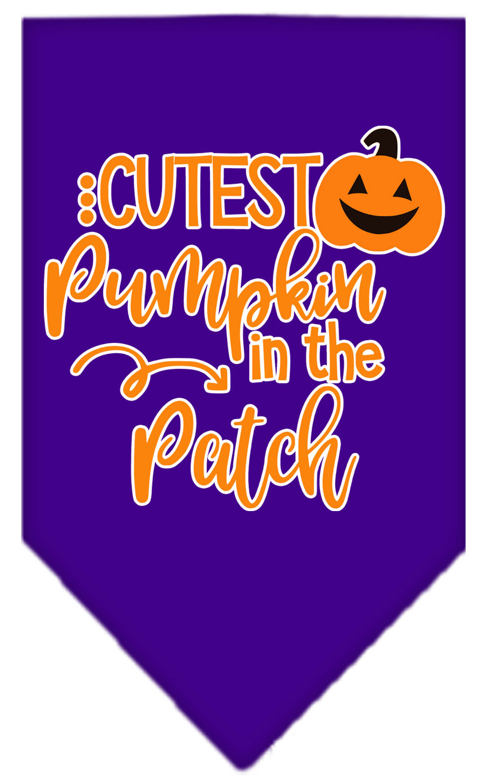 Cutest Pumpkin in the Patch Screen Print Bandana Purple Small